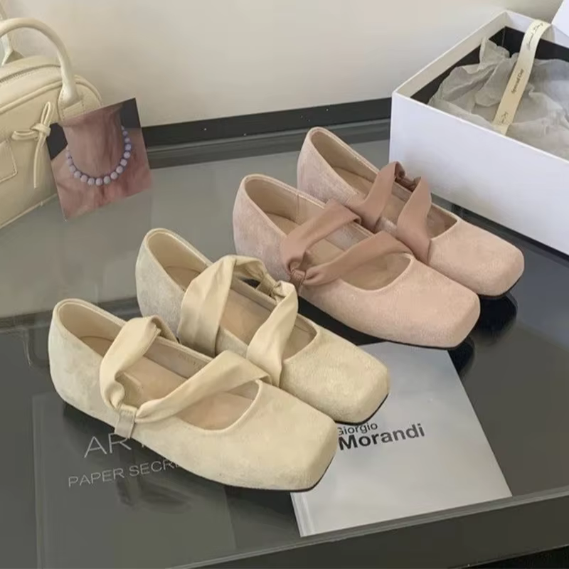 Nouvelles Chaussures Plates pour Femmes à Bout Carré