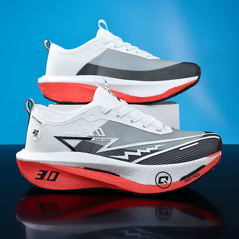 Chaussures de course pour hommes, semelle en carbone, marathon, sport, respirantes, légères, confortables, antidérapantes, pour femmes