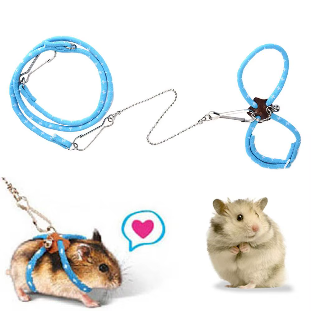 Petit furet réglable avec cloche, gerbille, corde en Nylon, gilet de souris, plomb de marche, fournitures pour animaux de compagnie, laisse pour Hamster