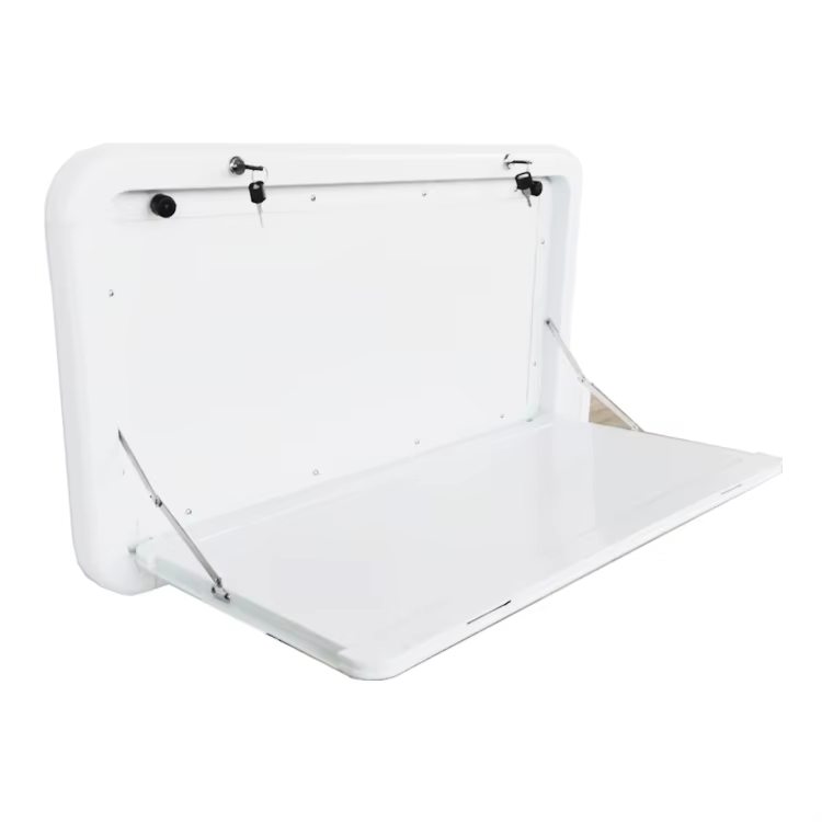 Pièces et accessoires pour camping-car, caravane, table pliante en aluminium blanc à coins arrondis pour camping-car
