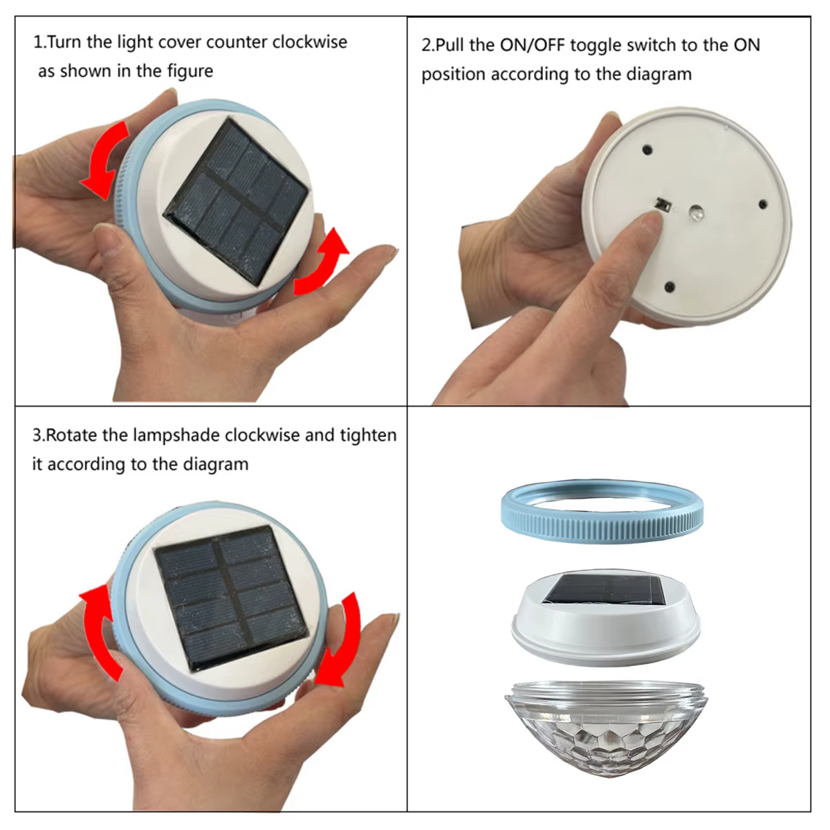 Lumière solaire flottante de piscine Lumières de natation Lampes avec panneau Lampe rechargeable extérieure Décoration de jardin de nuit