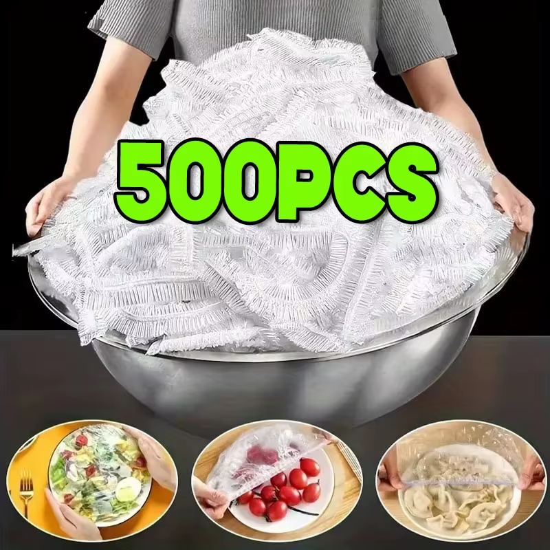 Sac en plastique jetable 100/300/700 pièces, couvercle alimentaire, stockage de sacs alimentaires élastiques, organisateur de cuisine, sac de fruits, emballage de couvercle de bol