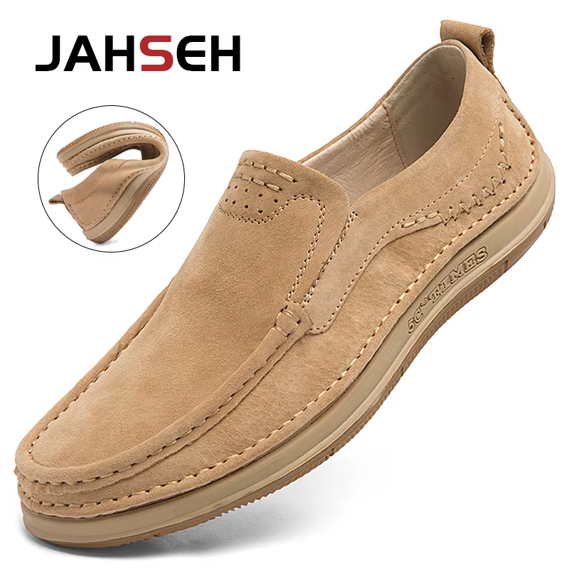 Mocassins italiens en cuir véritable pour hommes