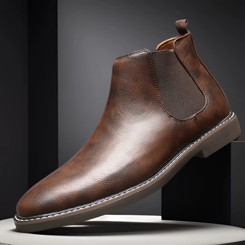 Hommes bottes habillées mode Chelsea bottes marque affaires décontracté en cuir Shors Slip-on Style britannique bottes courtes pour hommes 2026 Botas
