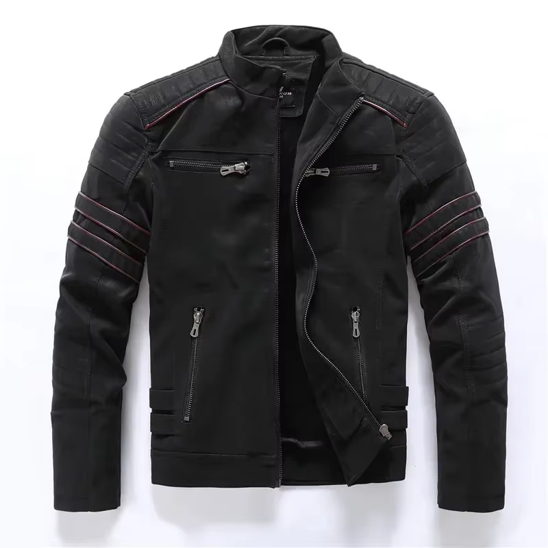Vestes en cuir pour hommes personnalisables automne hiver moto veste en polyuréthane mâle Biker manteaux en cuir hommes marque vêtements costume vestes