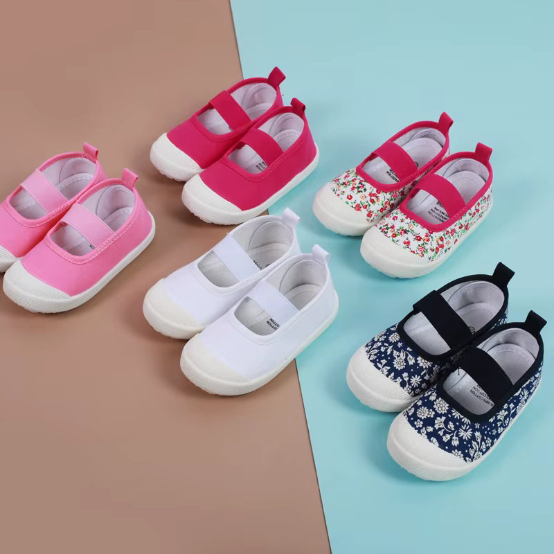 Chaussures en toile décontractées pour bébés filles, baskets unies pour enfants, chaussures souples pour filles, tailles 21-30, classiques