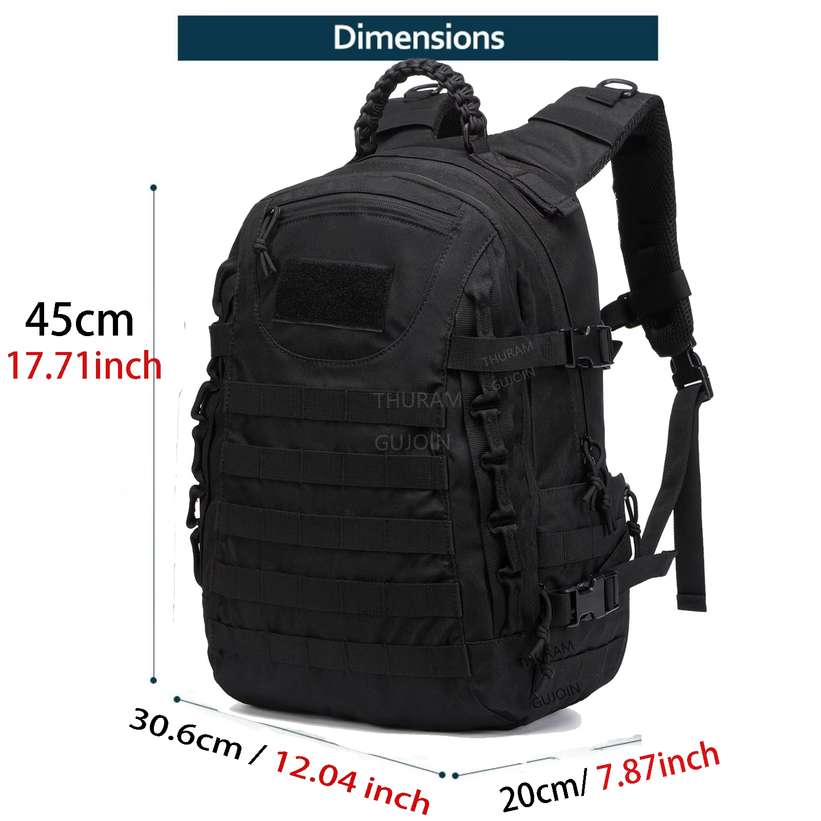 Style de sac à dos tactique 38L