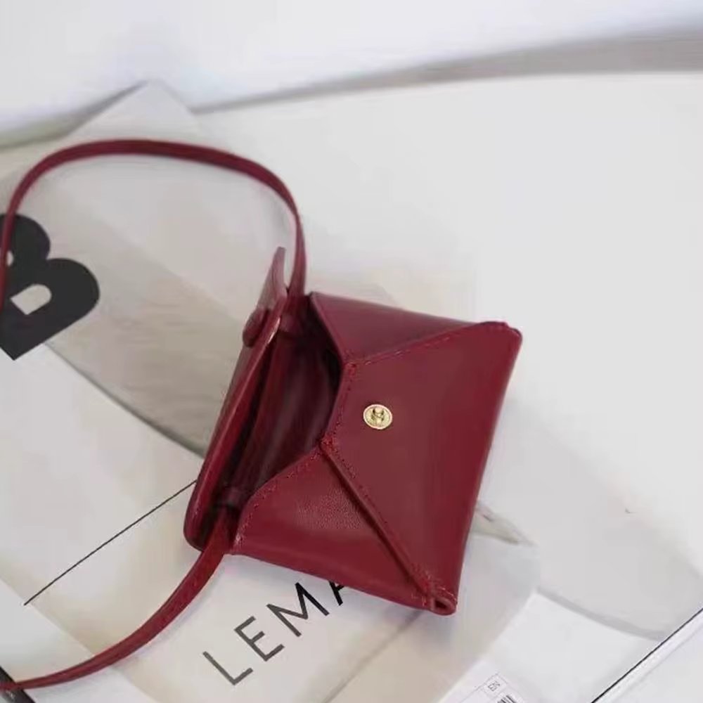 Mini sac noir/rouge pour collier, sac de taille de couleur unie, sac à bandoulière en cuir PU Durable, sac à bandoulière multifonctionnel, porte-monnaie