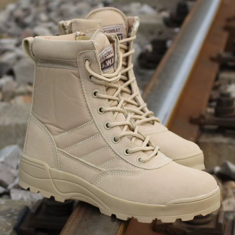Bottes Skip pour hommes, chaussures de sécurité de travail, force spéciale, bottes du désert, randonnée en plein air, chaussures de rinçage
