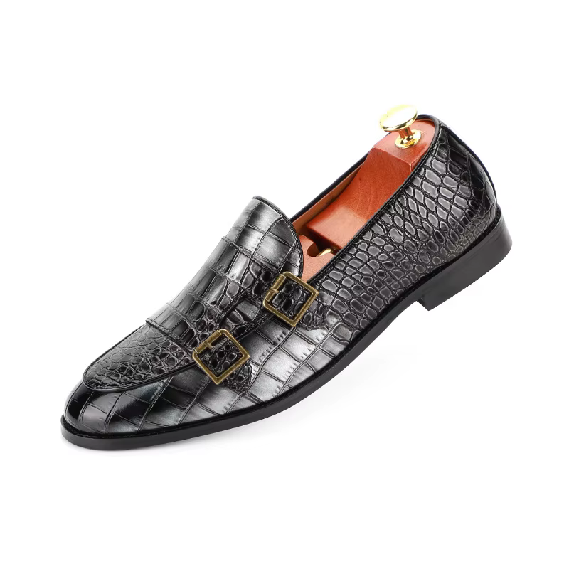Mocassins de Luxe à Double Sangle de Moine pour Homme