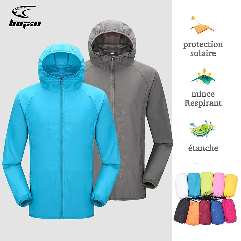 LNGXO Veste de randonnée imperméable unisexe