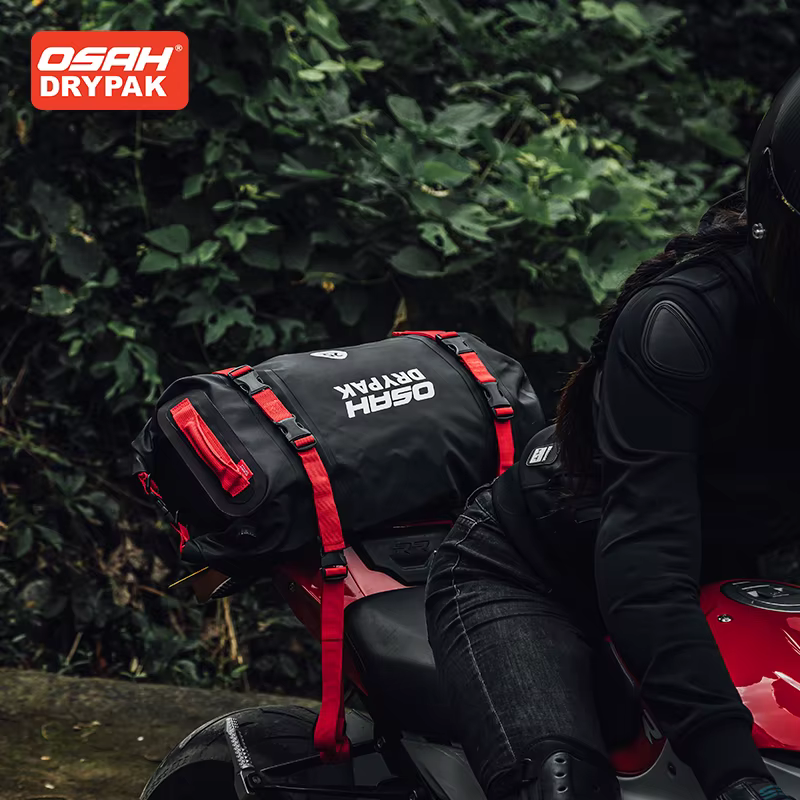 OSAH – sac de moto gris 25L, sac de siège arrière de grande capacité, sac à bandoulière, sac à dos, bagages multifonctionnel étanche, équipement d'équitation
