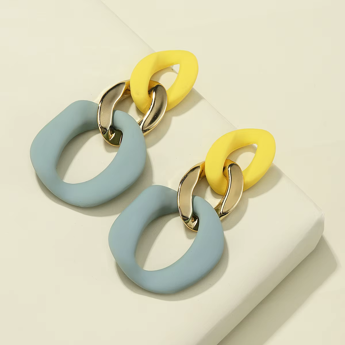 Boucles d'oreilles jaunes pour femmes, bijoux bohème, mode Boho, Style tendance, pendantes, grands bijoux, accessoires géométriques