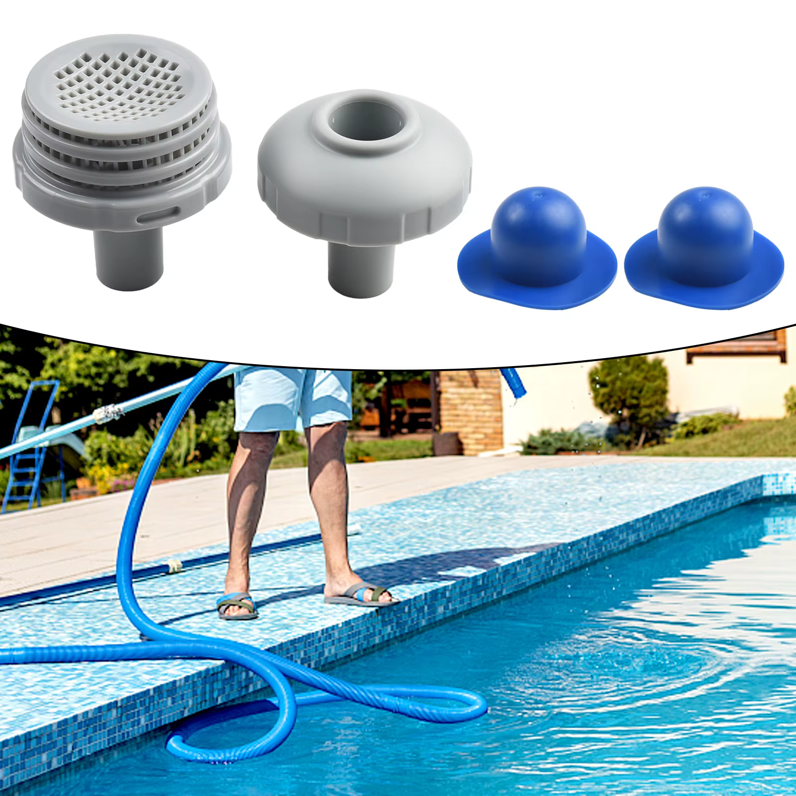 Kit d'assemblage d'entrée et de sortie de piscine pour modèles INTEX hors sol avec raccord de tuyau de 32 mm et raccords de 1,25 pouce