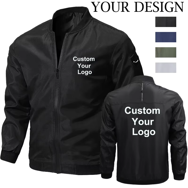 Blouson aviateur Sportedly pour hommes, personnalisez votre logo, mode décontractée, nouveau