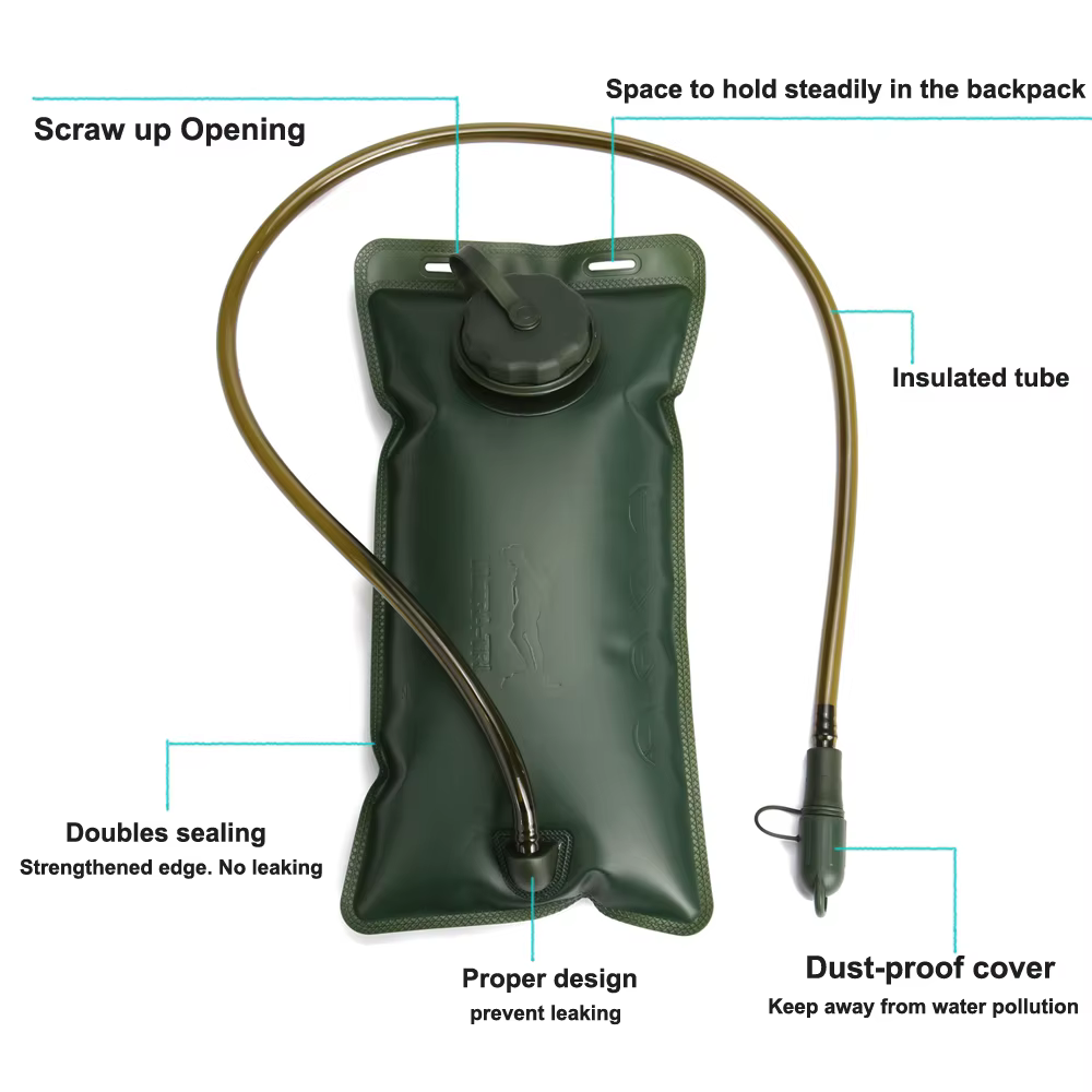 TRI 2L Sac D'eau Hydratation Réservoir Système Vessie pour Trail Running Sports Sac À Dos Randonnée Camping Pack