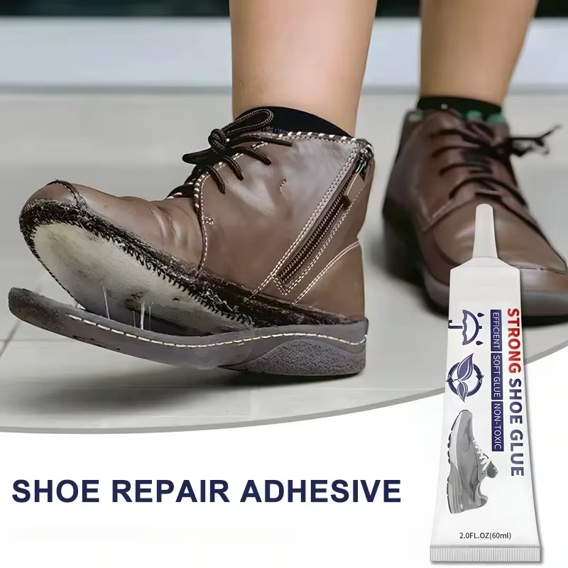 Colle à chaussures multi-usages 60 ml – Adhésif imperméable pour baskets, simili cuir, artisanat en résine et réparation de chaussures