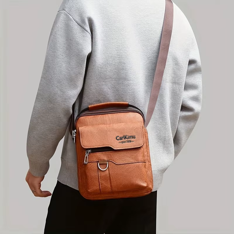 Sac à bandoulière élégant en similicuir multicolore, léger, avec sangle réglable, pour les déplacements quotidiens, décontracté, élégant, fonctionnel, sac pour homme