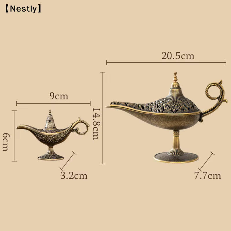 Brûleur d'encens en métal de style antique, porte-bougie parfumé ou non parfumé, décoration d'intérieur, cadeau, brûleur d'encens arabe〔Nest〕