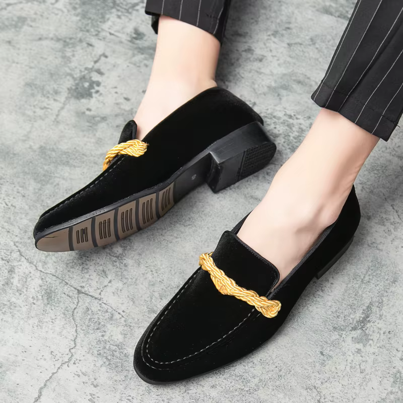 Chaussures en cuir suédé minimaliste faites à la main pour hommes (noir vert bleu marron)
