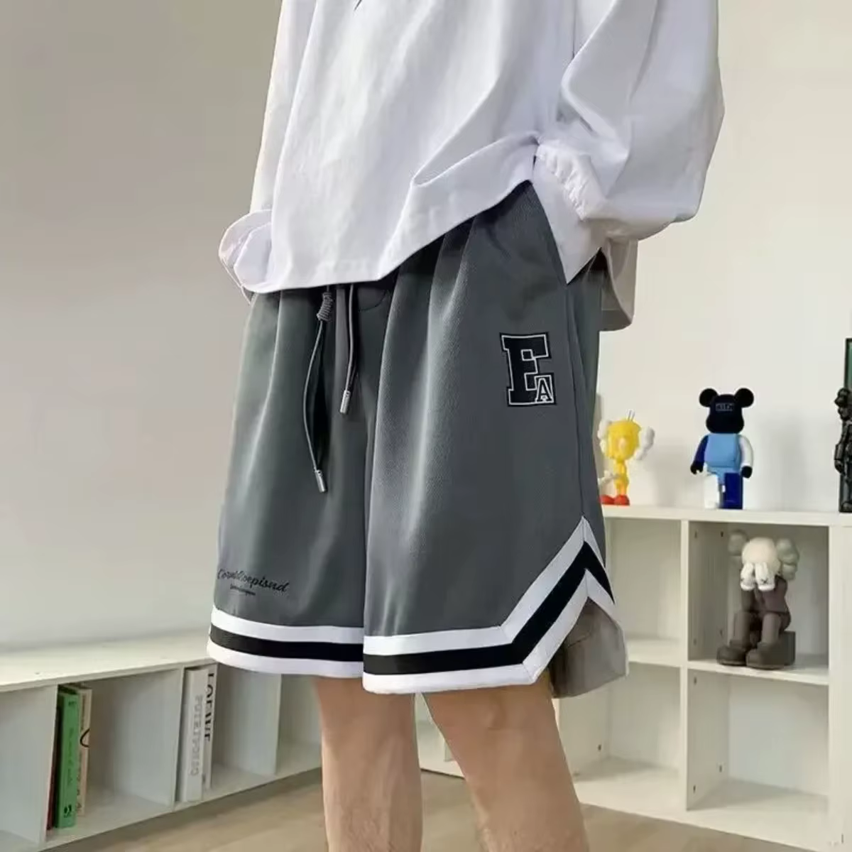 Shorts d'été tendance pour hommes, coupe slim décontractée, avec cordon de serrage, pour la plage, le jogging, le basketball, le sport et le streetwear