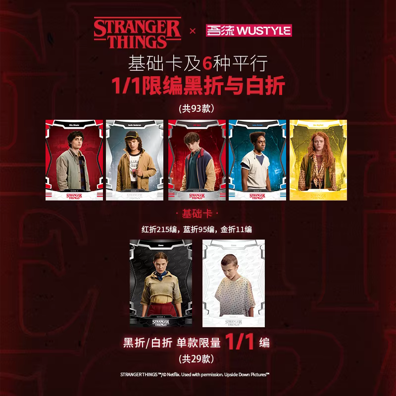 Cartes à collectionner WUSTYLE Stranger Things Série Rétro – Collection de cartes à échanger sur le thème de la série dramatique – Cadeaux de Noël et d'anniversaire pour collectionneurs adultes, homme