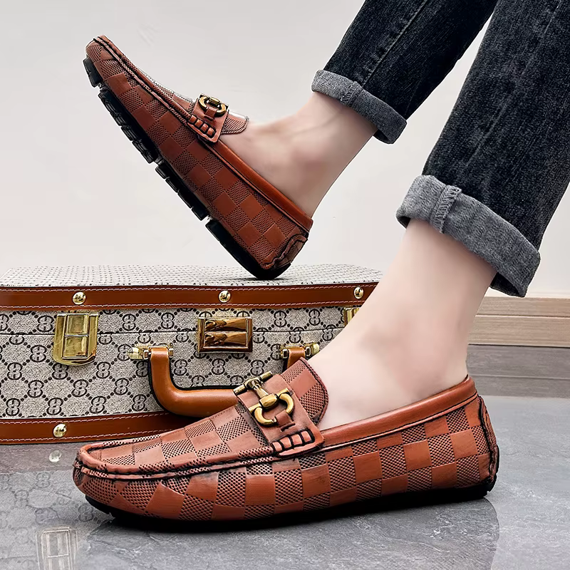 Homme chaussures en cuir chaussures décontractées pour homme de luxe cousu à la main mode appartements été respirant en plein air mâle sans lacet mocassins concepteur