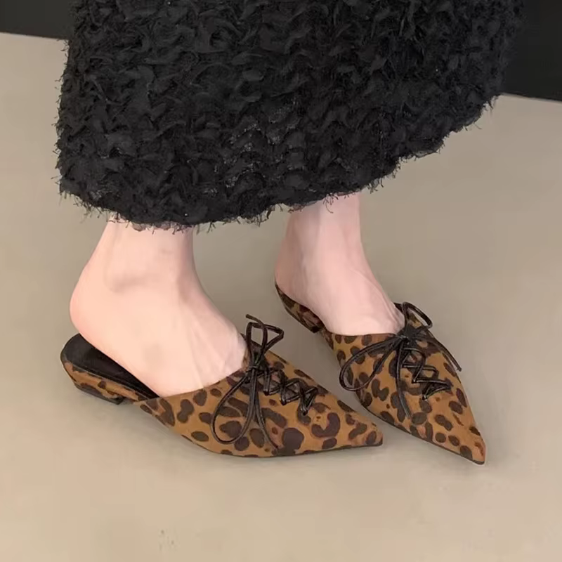Sandales à talons pour femmes motif léopard