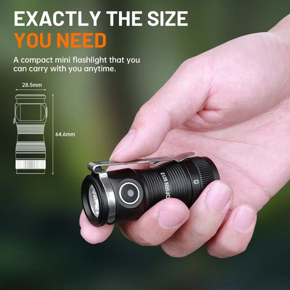 Sofirn Mini SC13 lampe de poche puissante SST40/519A LED 1300lm 18350 lumière LED Rechargeable 95