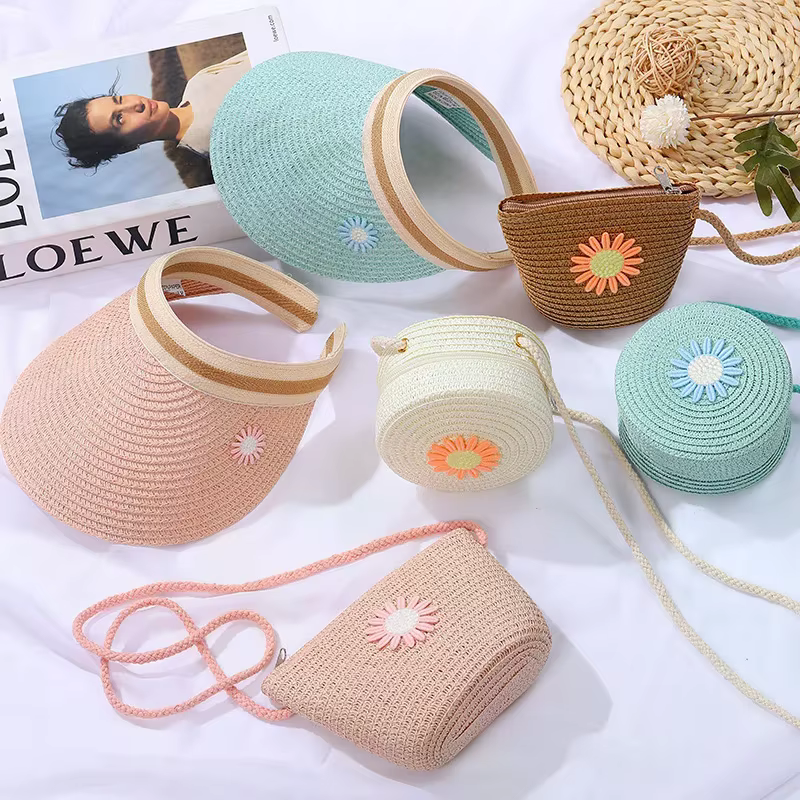 Sac rond en paille tressé pour femme, sac à bandoulière mignon en rotin fait main, petit sac à main couleur bonbon