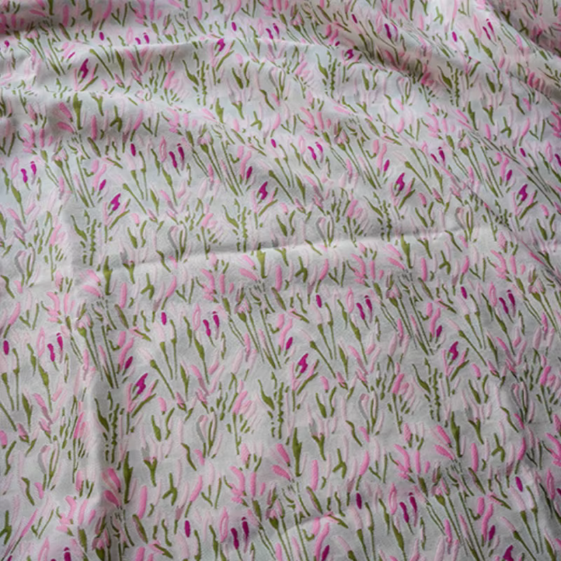 Tissu Jacquard en relief rose Pastel pour femmes