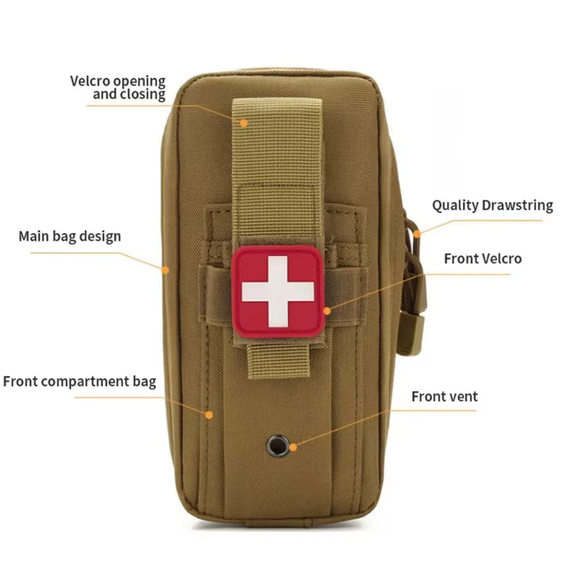 Trousse de premiers secours médicale EDC, sac médical tactique d'extérieur, garrot, ciseaux, sac de taille, sac de survie tactique