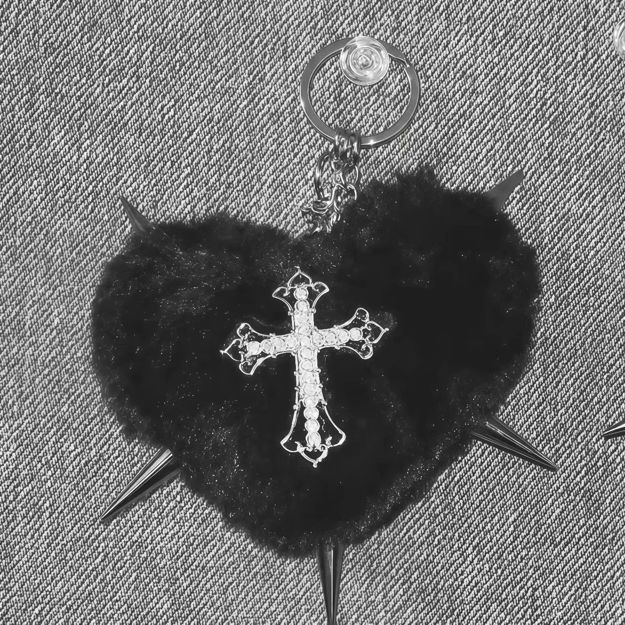 Punk bijoux imprimé léopard Rivet croix porte-clés