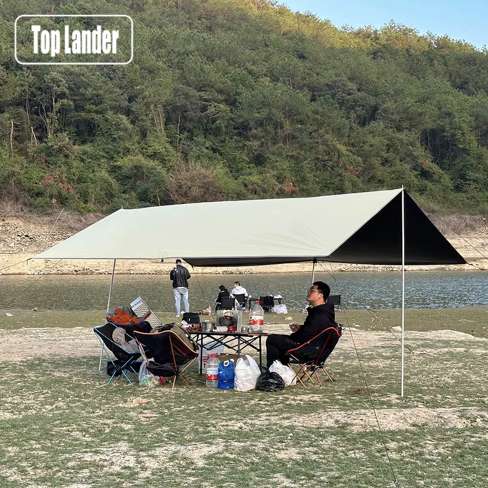 Bâche de Camping à revêtement noir, tente étanche 3x5 3x4m 3x3m, auvent d'extérieur, randonnée plage, bâche revêtue noire