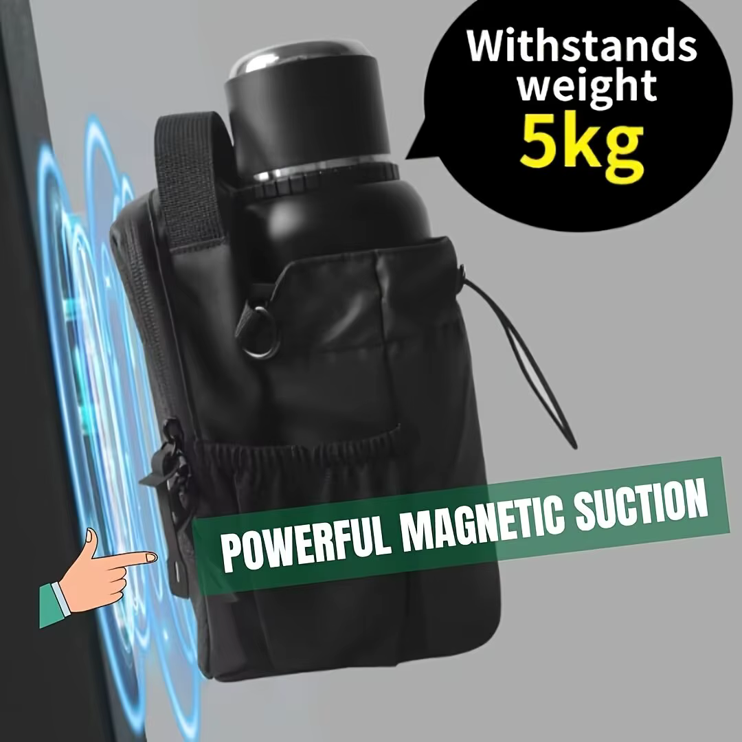 Sac de sport magnétique grande capacité avec poche pour téléphone, pochette portable pour bouteille d'eau, accessoires de gym, sac de sport