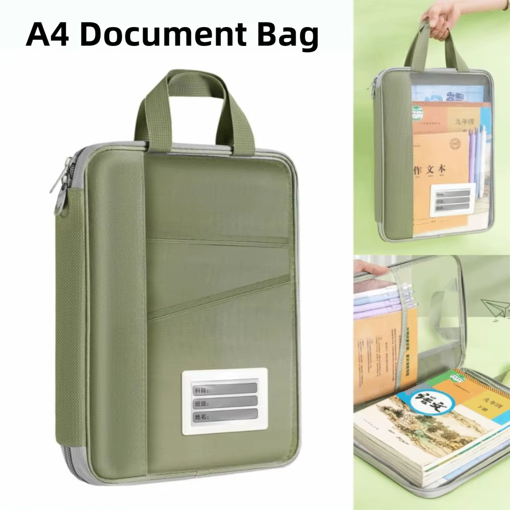 Sac à documents transparent A4, sac à fermeture éclair en maille à grande ouverture, sac de transport multifonctionnel pour papiers de test