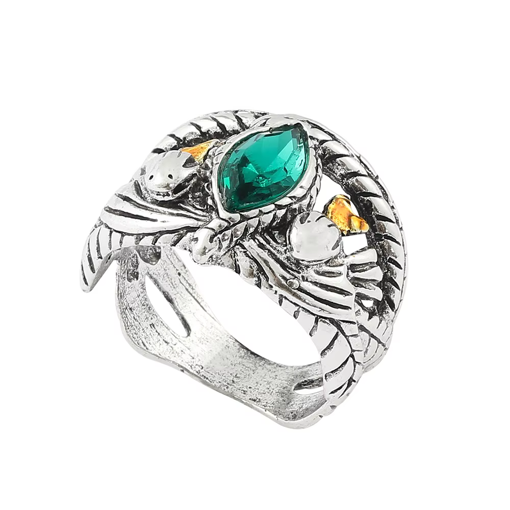 Bague de seigneur de Barahir, Aragorn, Gondor, bagues en cristal vert, créativité cosplay, bijoux de personnalité, cadeaux pour hommes