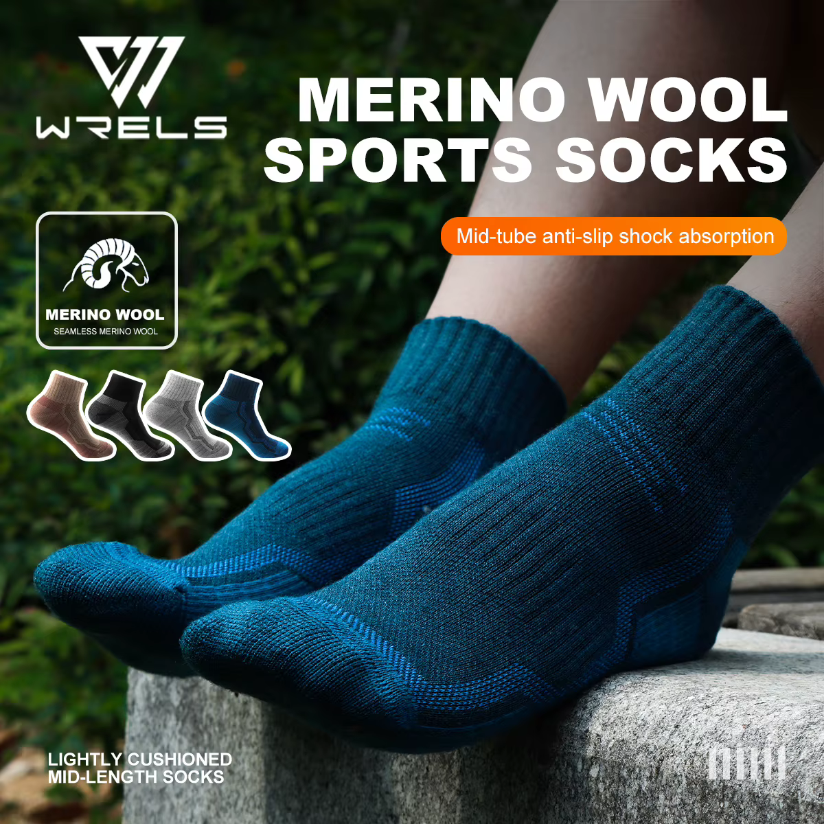 WRELS chaussettes thermiques en laine mérinos hiver chaud Ski randonnée snowboard escalade Compression