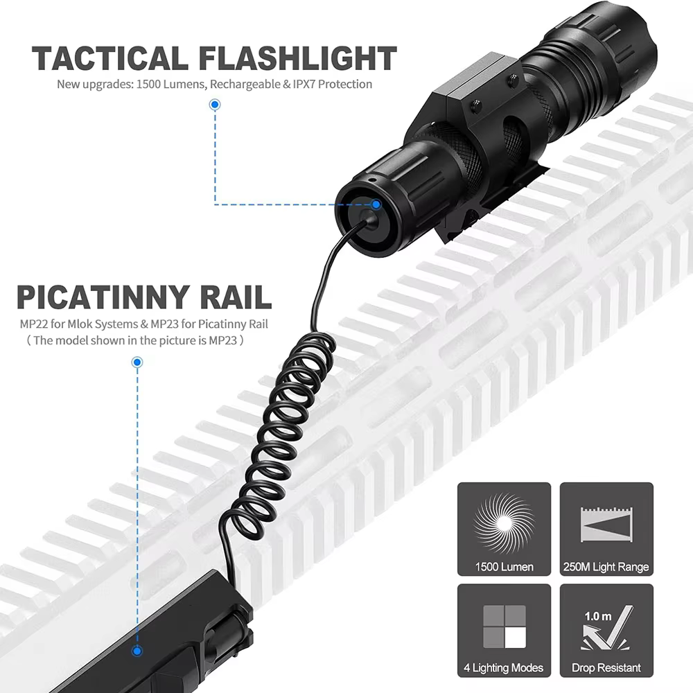 Lampe torche pour fusil 1500 lumens