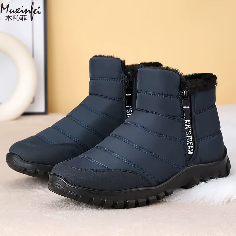 Hiver hommes cheville bottes de neige imperméable chaussures antidérapantes pour hommes décontracté garder au chaud en peluche grande taille chaussures de Couple Chaussure Homme