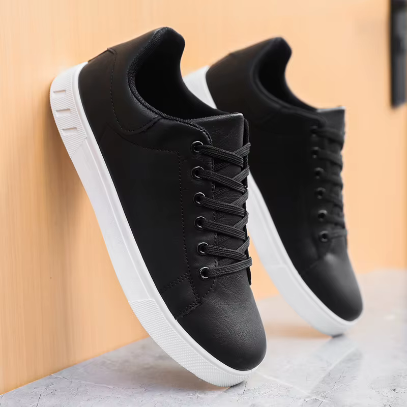 Chaussures de sport en cuir marron pour hommes