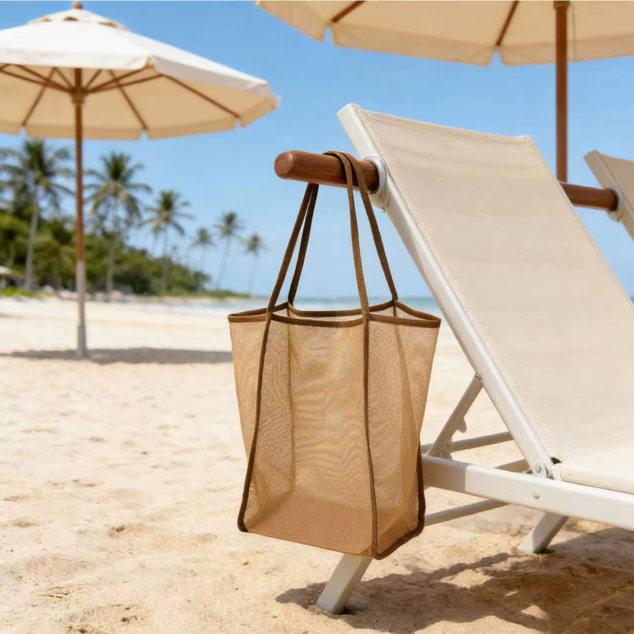 Sac de rangement pour jouets de plage pour enfants, en maille transparente, à bandoulière, grande capacité, pour la natation, les activités de plein air, le shopping, les voyages décontractés