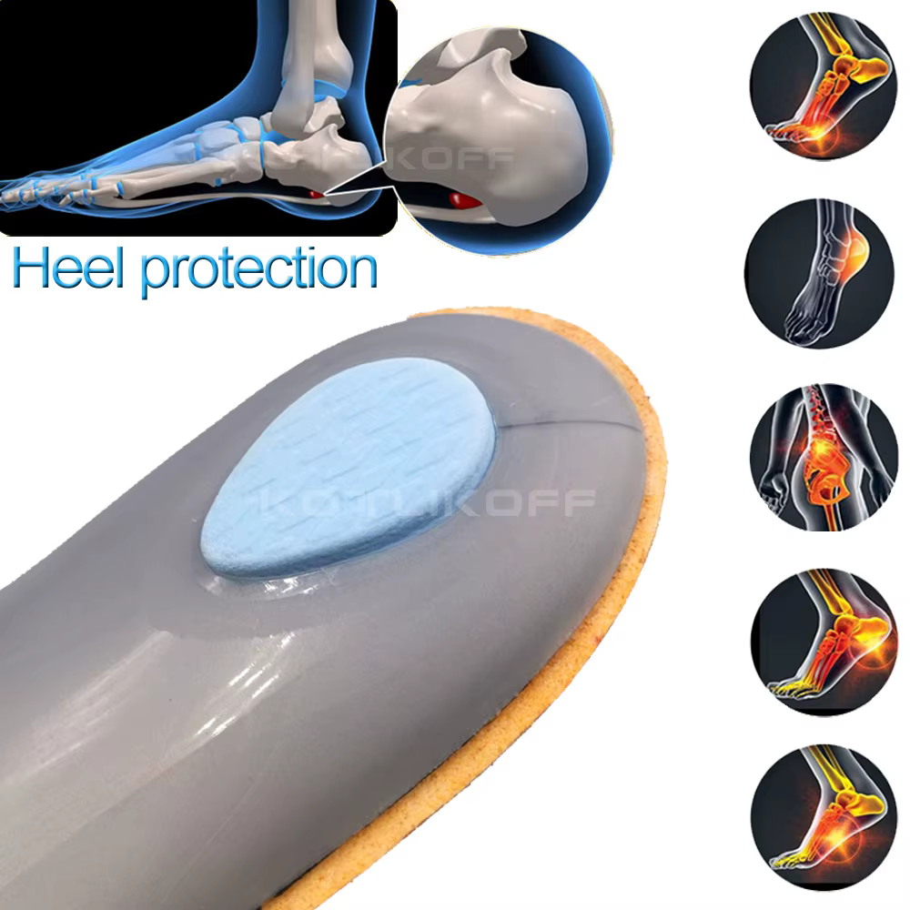 KOTLIKOFF cuir Latex orthopédique soin des pieds semelle antibactérienne actif carbone orthèse soutien de la voûte plantaire cou-de-pied plat pied chaussure Pad