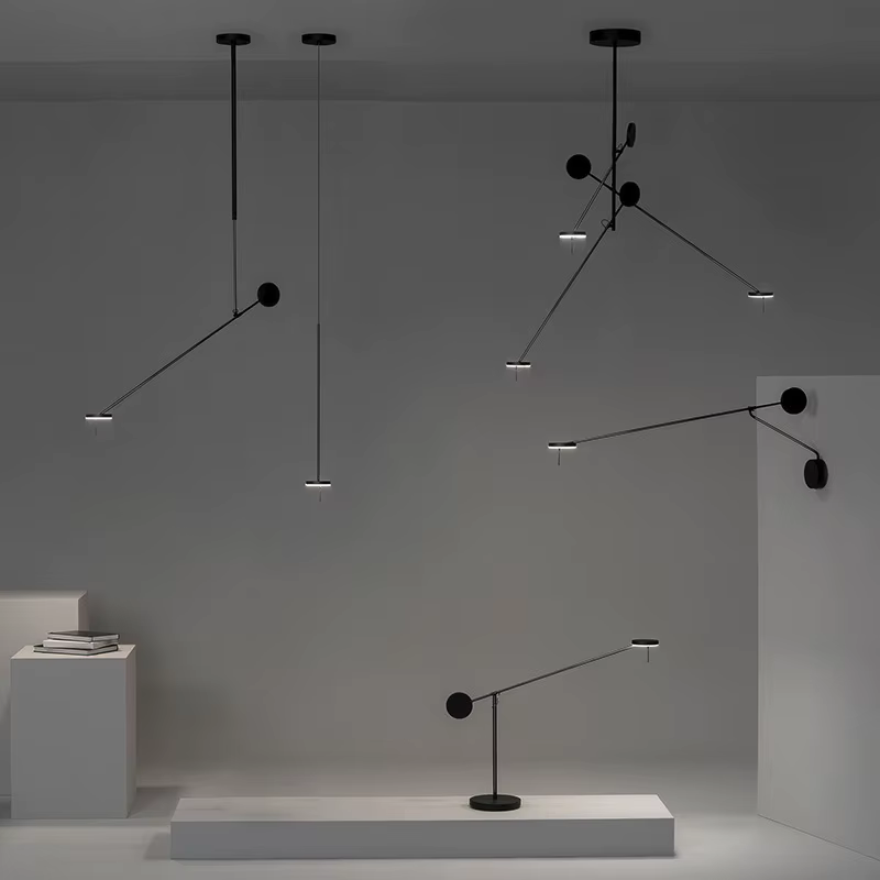 Lustre à bras long rotatif à LED réglable, lampe de face créative, chambre à coucher, salle à manger, salon, designer minimaliste