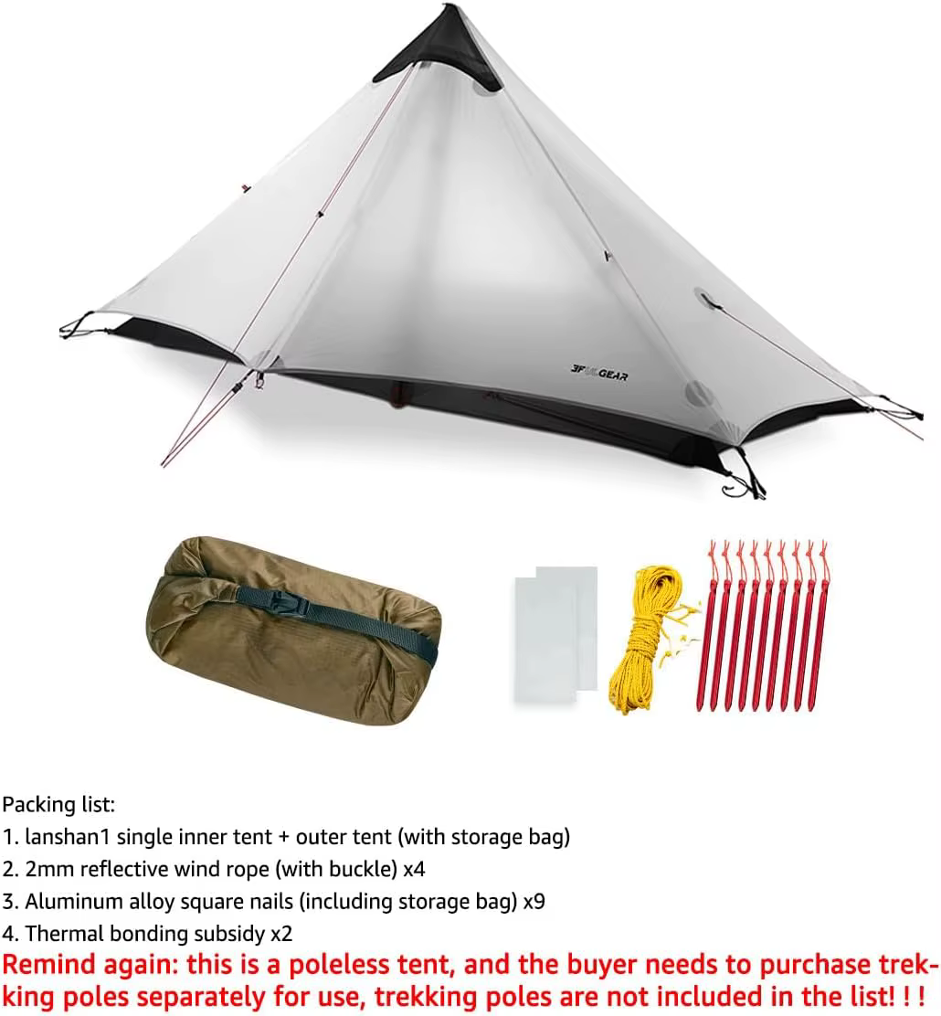 3F UL Gear-Tente de randonnée portable ultralégère