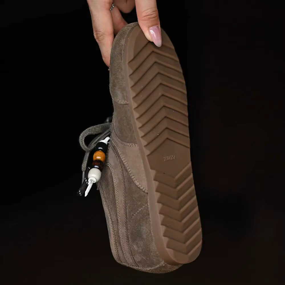 Chaussures de sport décontractées pour femmes, style allemand, rétro, à semelle souple et confortable, polyvalentes, à semelle plate, en cuir véritable