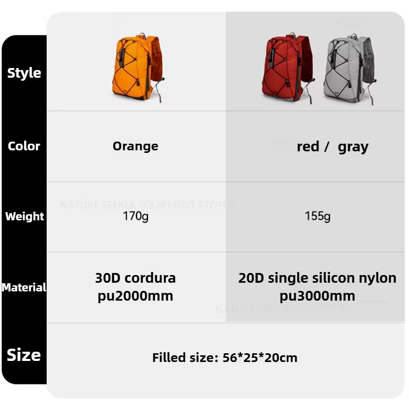 HIKEMAN 20 + 6L sac à dos pliable ultraléger sac étanche pour voyage randonnée en plein air taille de poche