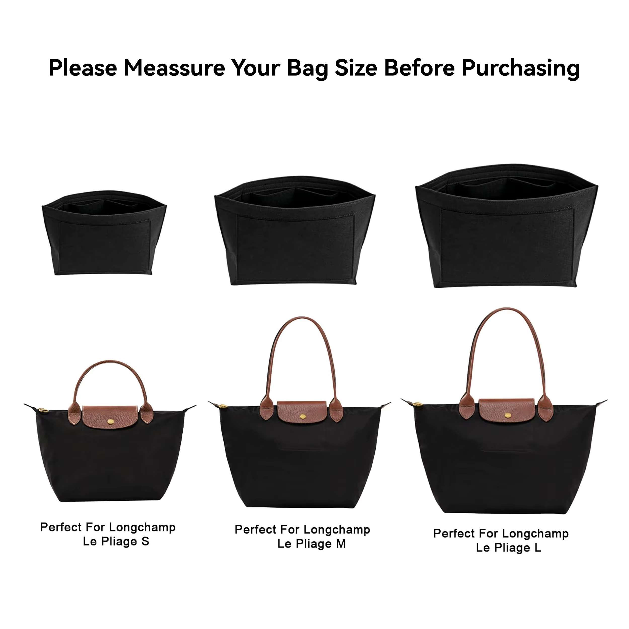 Sac à insérer en feutre adapté au sac à main Longchamp