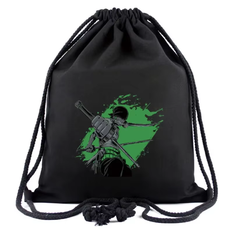 Nouvelle animation de sac à dos une pièce autour de la bouche le plus vendu autour du sac de rangement de sac à dos en tissu Oxford avec poche à cordon Luffy.