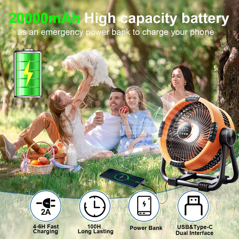 Ventilateur de Camping 20000mAh